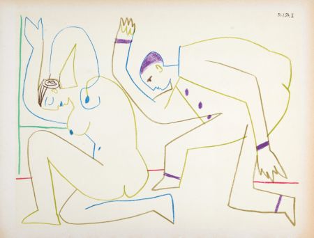 Litografia Picasso - Pierrot, 1954