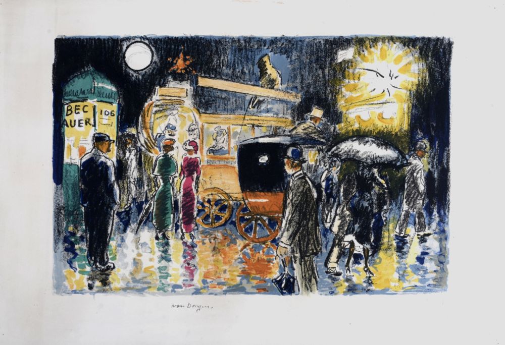 Litografia Van Dongen - Pigalle, La nuit, c. 1950