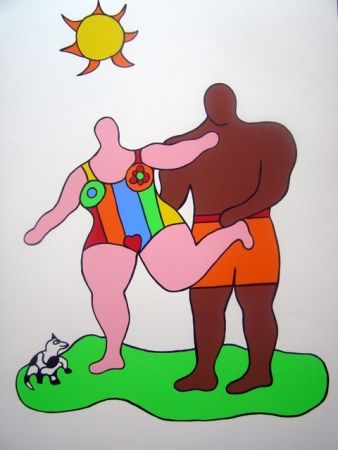 Serigrafia De Saint Phalle - PINK NANA-BLACK MAN