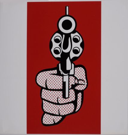 Serigrafia Lichtenstein - Pistol, 1968 - Scarce Banner edition!