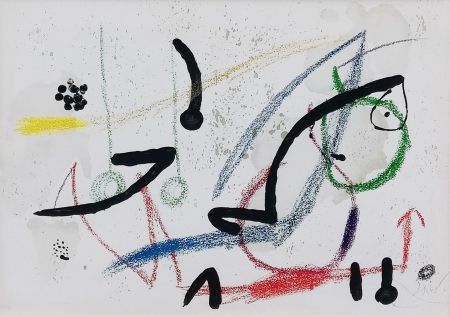 Litografia Miró - PL. 9 (FROM MARAVILLAS CON VARIACIONES ACRÓSTICAS EN EL JARDIN DE MIRO)