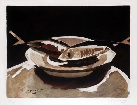 Incisione Braque - Poissons (Fish), c. 1956