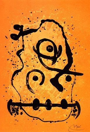 Litografia Miró - Polyglotte Orange
