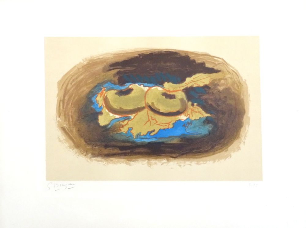 Litografia Braque - Pommes et feuilles