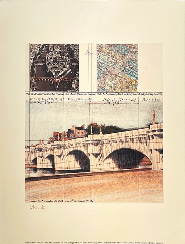 Litografia Christo - Pont neuf, Paris