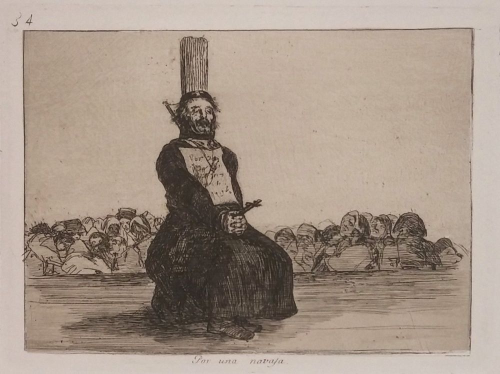 Incisione Goya - POR UNA NAVAJA