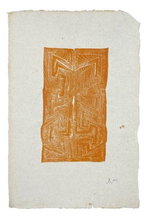 Incisione Su Legno Müller - PORTE I (ESQUISSE XXIV)