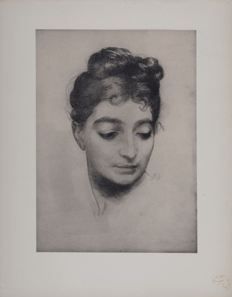 Litografia Bracquemond - Portrait, 1897
