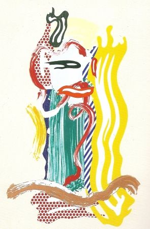 Serigrafia Lichtenstein - Portrait, Brushstrokes