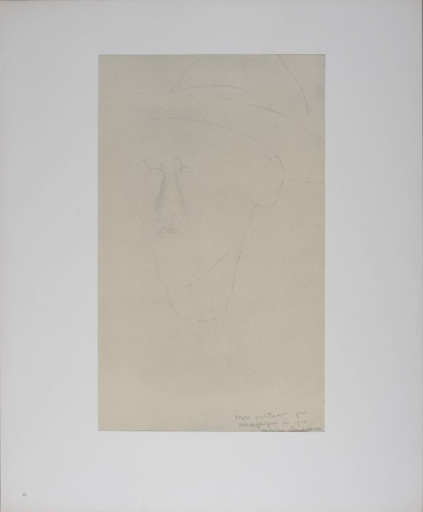 Litografia Modigliani - Portrait de Blaise Cendrars