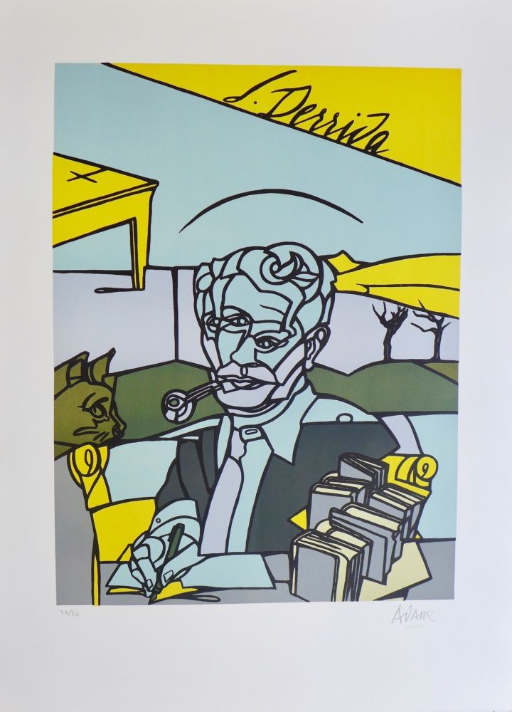 Litografia Adami - Portrait de Jacques Derrida