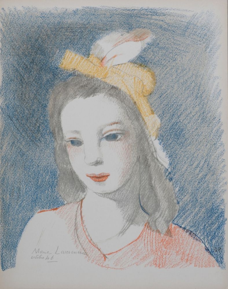 Litografia Laurencin - Portrait de jeune femme