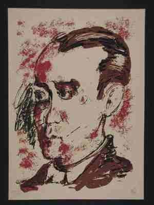 Serigrafia Lüpertz - Portrait de Lorca