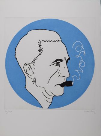 Incisione Ray - Portrait de Marcel Duchamp, 1971 - Hand-signed