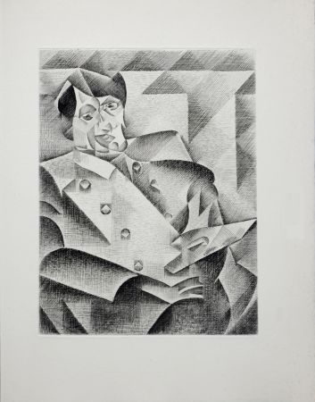 Incisione Gris  - Portrait de Picasso, 1947