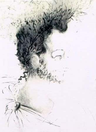 Incisione Dali - Portrait de Ronsard (Portrait of Ronsard)