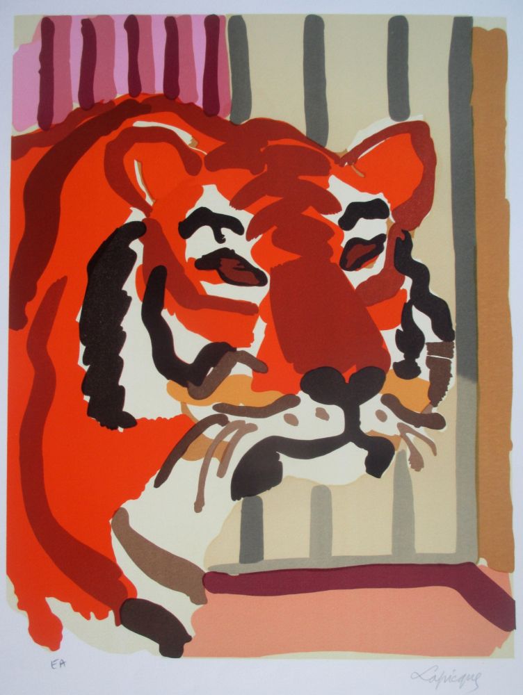 Litografia Lapicque - Portrait de Tigre