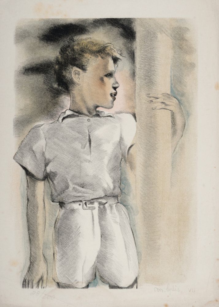 Litografia Lydis - Portrait d'enfant, 1938 - Hand-signed