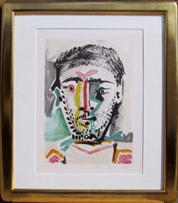 Litografia Picasso - Portrait d'Homme