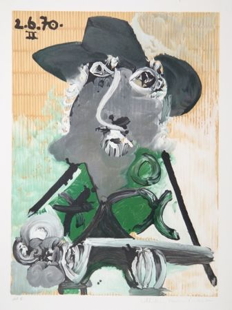 Litografia Picasso - Portrait d'Homme Au Chapeau