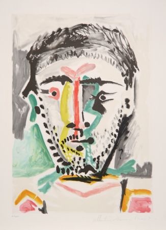 Litografia Picasso - Portrait d'Homme, J-103