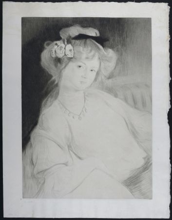 Incisione Chahine - Portrait d'élégante, c. 1907
