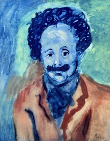 Litografia Picasso - Portrait mélancolique d'une femme en bleu