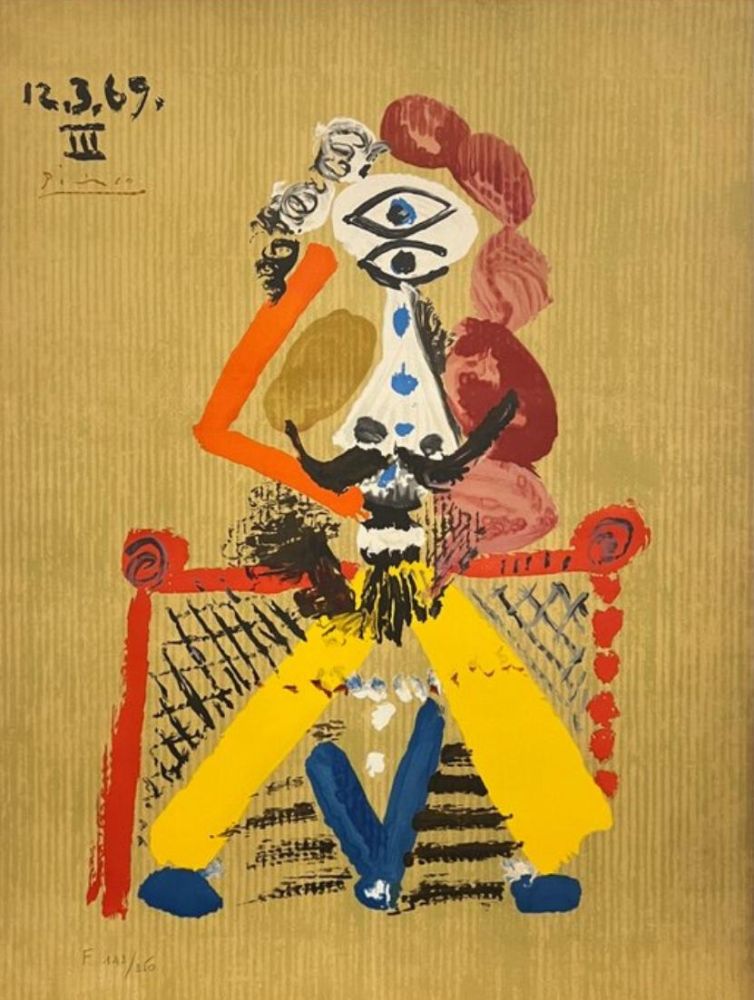 Litografia Picasso - Portraits imaginaires 12.03.1969