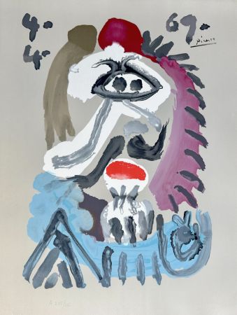 Litografia Picasso - Portraits Imaginaires 4.4.69 II