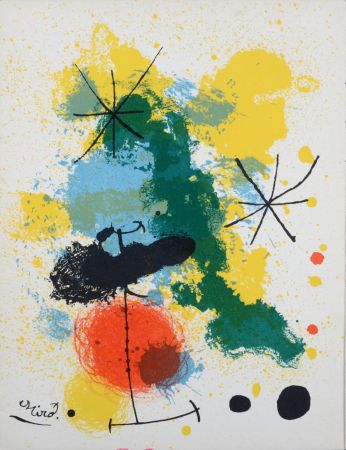 Litografia Miró - Pour Fernand Mourlot, 1964.