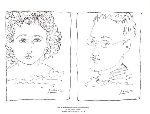 Litografia Picasso - Pour La Rehabilitation de Ethel et Julius Rosenberg  et de Morton Sobel