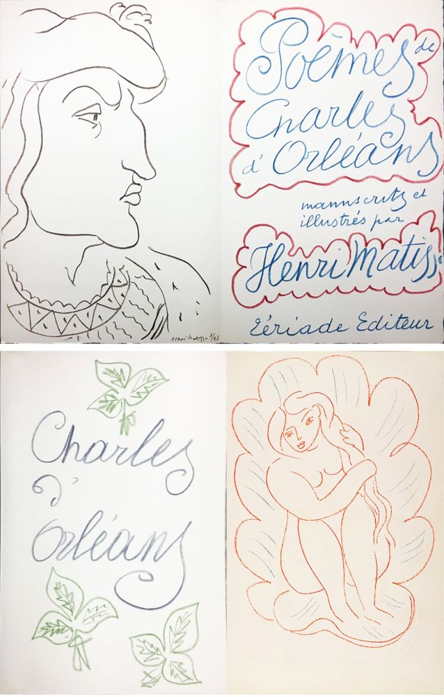 Libro Illustrato Matisse - POÈMES DE CHARLES D'ORLÉANS. 54 lithographies en couleur par Henri Matisse (1950)