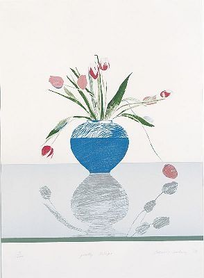 Litografia Hockney - Pretty Tulips