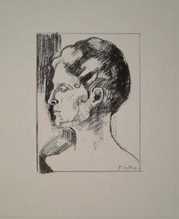 Litografia Hodler - Profilbildnis von Frau Hodler.