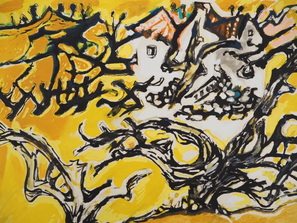 Litografia Pignon - Provence, Paysage jaune