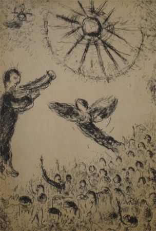 Acquaforte E Acquatinta Chagall - Psaumes de David, planche 15