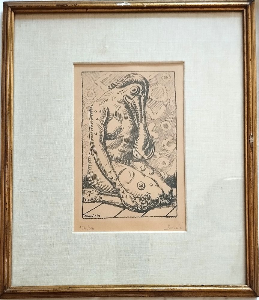 Litografia Savinio - Psiche, da 