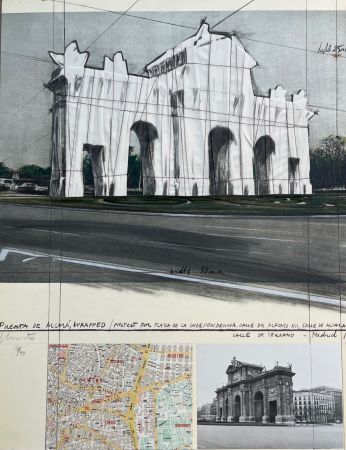 Litografia Christo - Puerta de Álcala
