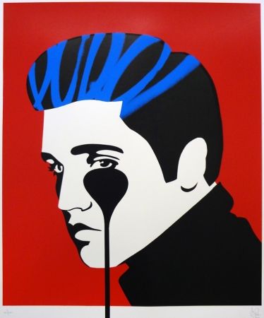 Serigrafia Pure Evil - Pure Elvis - The Number One (blue & red)