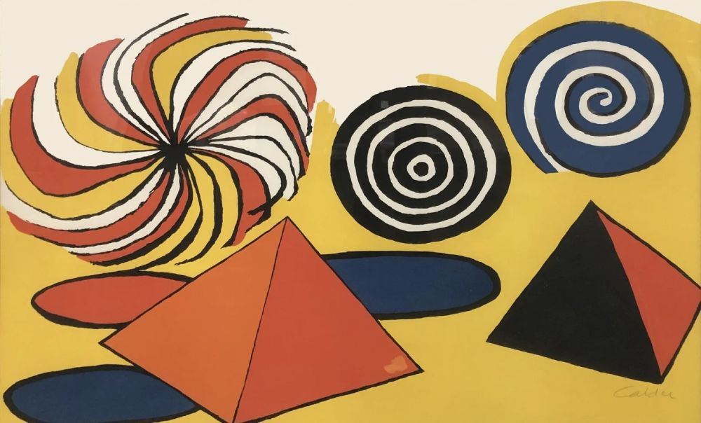 Litografia Calder - Pyramids & Spirales de Couleurs