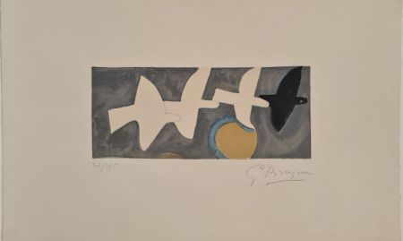 Litografia Braque - Quatre oiseaux 