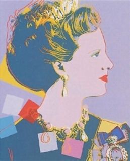 Serigrafia Warhol - Queen Margrethe II of Denmark, Purple (FS II342) by Andy Warhol 