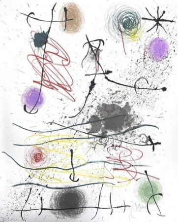 Litografia Miró - Quelques Fleurs IV