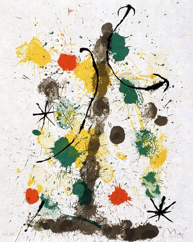 Litografia Miró - Quelques fleurs pour des amis