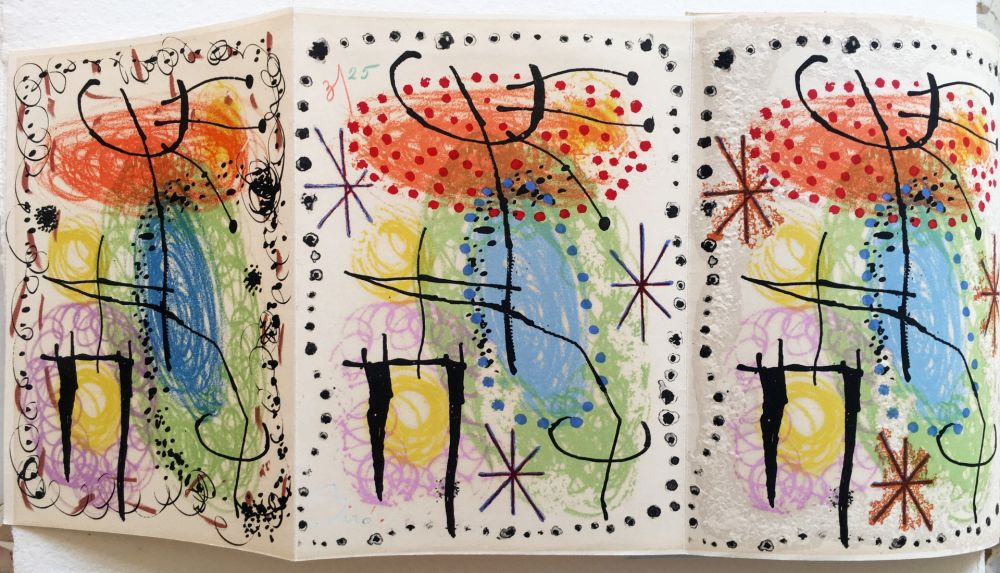 Libro Illustrato Miró - R. Cazelles. LA RAME ET LA ROUE. Lithographie de Joan Miro signée et numérotée (1960)