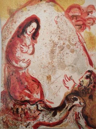 Litografia Chagall - Rachel dérobe les Idoles de son Père