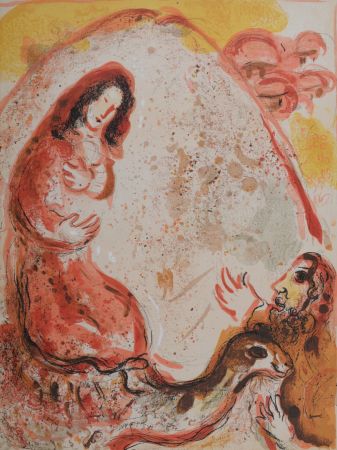 Litografia Chagall - Rachel dérobe les idoles de son père, 1960