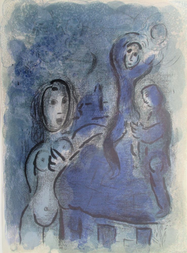 Litografia Chagall - Rahab et les Espions de Jericho/ Rahab and the spies of Jericho