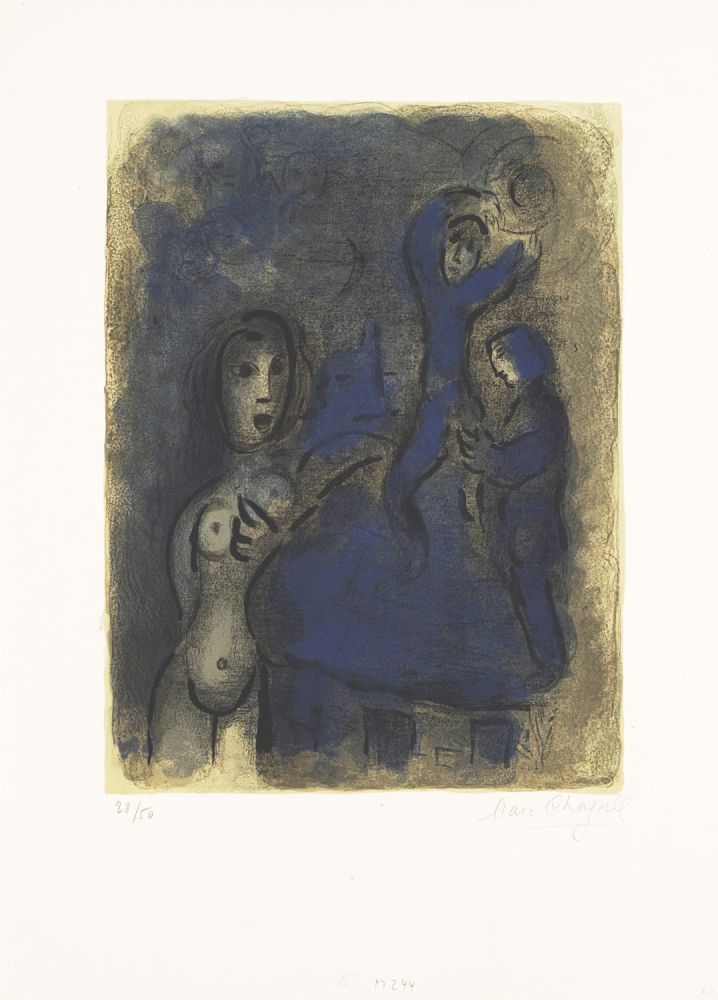 Litografia Chagall - Rahab et les espions de Jéricho 