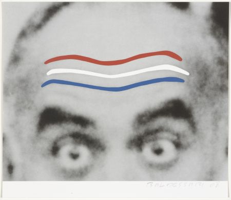 Serigrafia Baldessari - Raised Eyebrows/Furrowed Foreheads (Red, White, and Blue) from Artists for Obama